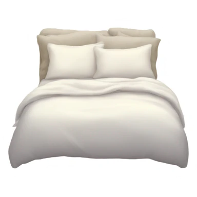 White bed with pillows and blankets, cozy vibe sticker
