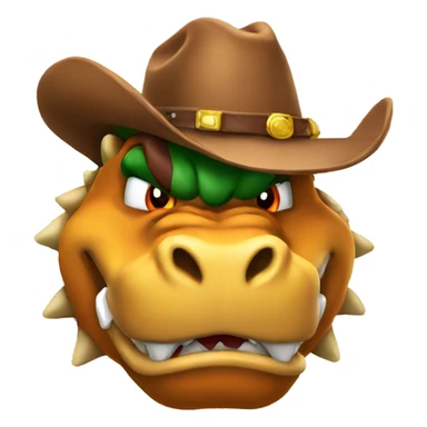Bowser wearing a cowboy hat sticker