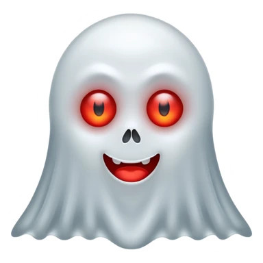 Creat an emoji of an evil ghost with red eyes sticker