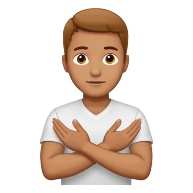 decision gesture Man cross hands sticker