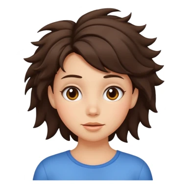 Brunette girl with funny hair sticker