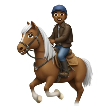 and guy riding a pony sticker