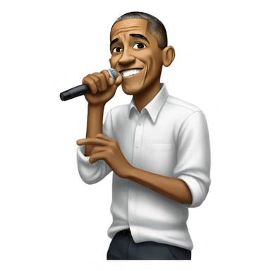 Obama rapping sticker