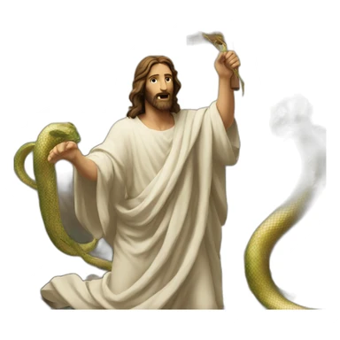 Jesus defeats the serpent sticker