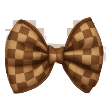 Brown checkered bow sticker