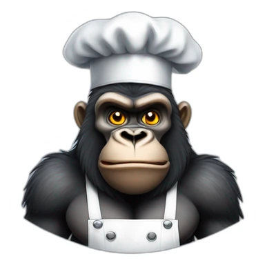 Big Buff Gorilla in chef's uniform sticker