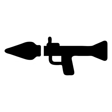 solid filled icon of an anti-tank weapon sticker