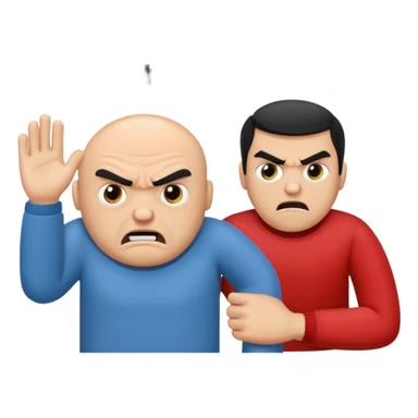 Big text "mopo" above and an angry man. Make sure the text is bigger than the man sticker