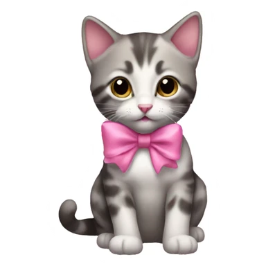 A kitten with a pink bow  sticker