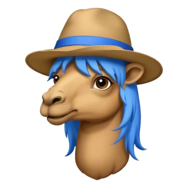 camel face with blue hair and hta sticker