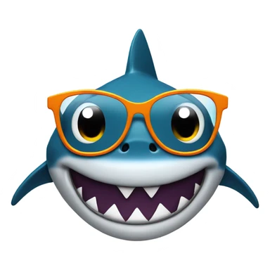 Shark with glasses sticker