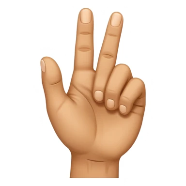 Create an emoji of a right hand. The thumb and middle finger of the right hand are pressed together, with the index finger positioned between them. The remaining fingers are curled into a fist. Add motion lines around the emoji to indicate a downward hand movement. sticker