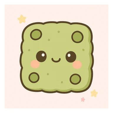 a matcha cookie, kawaii cartoon style sticker
