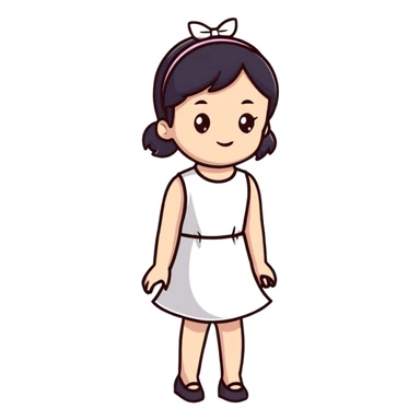 girl in a cute dress sticker