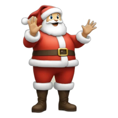 Full height Actively gesturing with hands pale skin Santa Claus sticker