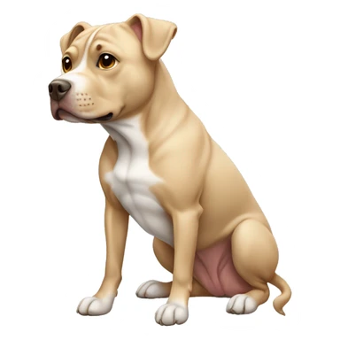 Beige pitbul with standing ears sticker