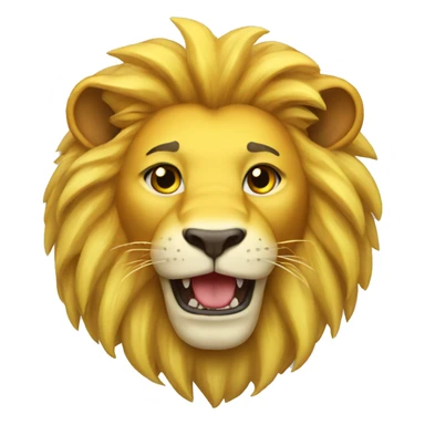 yellow happy lion sticker