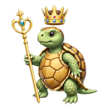 royal staff tortiose with scepter in left hand sticker