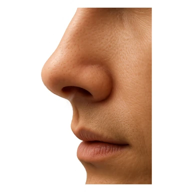 naso umano con respiro che entra, iperrealistica 4k sticker