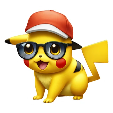 Pikachu avec casquette et lunette de soleil  sticker