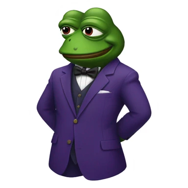 Purple PEPE with suit  sticker