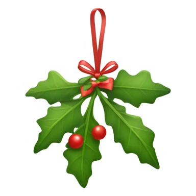 Mistletoe hanging with bow sticker