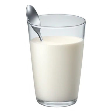 Milk at glass and spon sticker