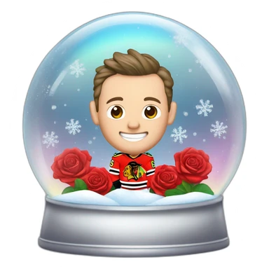 Jonathan Toews inside a rainbow snow globe with roses sticker
