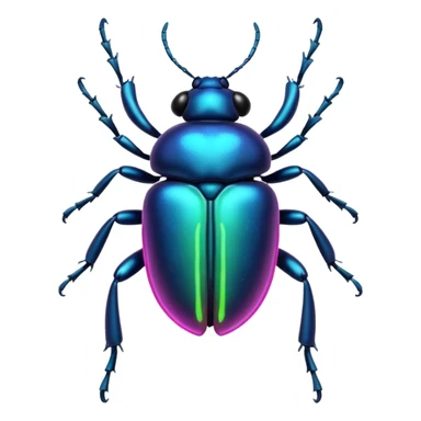 Neon beetle with aura trail sticker