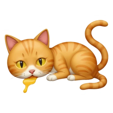 Cat that is vomiting on the floor   sticker