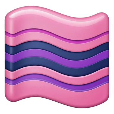 A wavy pink and navy rectangle with a purple stripe in the middle sticker