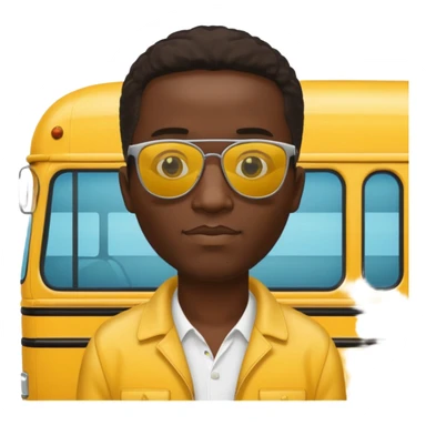 a school bus with a jamaican man saying bomboclat sticker