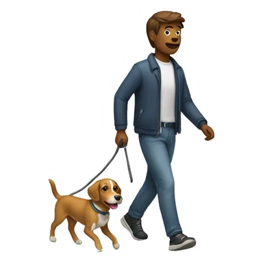 a person is walking a dog sticker