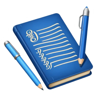 14 color blue old English writing  sticker
