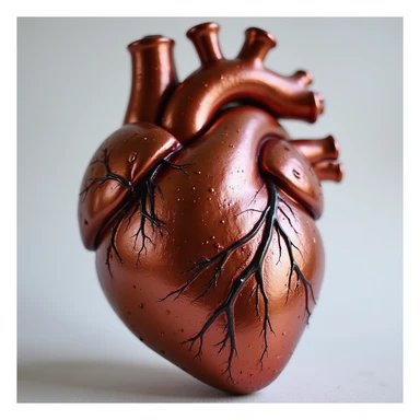 heart with a metallic finish, photorealistic style sticker