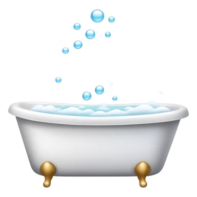 bathtub filled with bubbles, towel and soap nearby, clean and friendly sticker