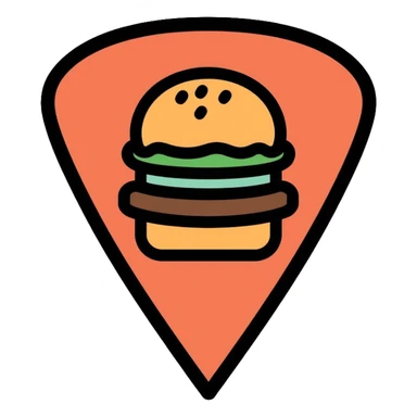 hamburger restaurant location pin sticker