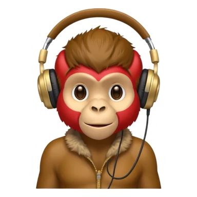 monkey with headphones sticker