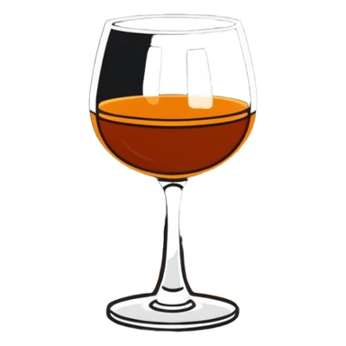 brandy glass on garden table sticker