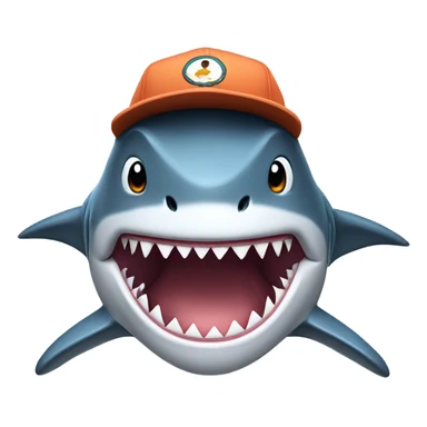 A shark wearing cap sticker