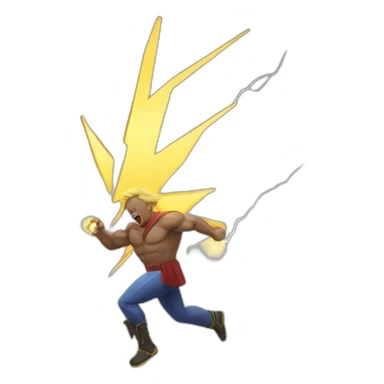 lightning hitting man sticker