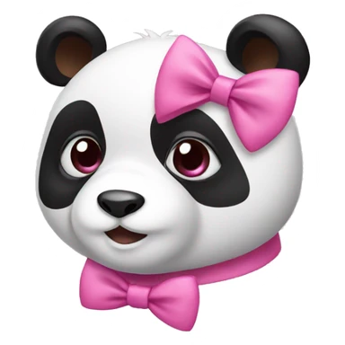 Panda wearing pink bows on ears sticker