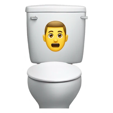 A toilet with a man’s head popping out of it sticker