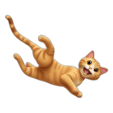Cat doing a backflip sticker