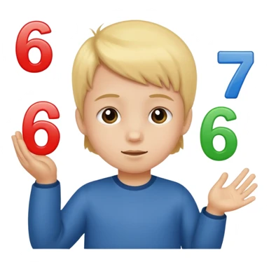 A Lil kid holding 6 7  sticker