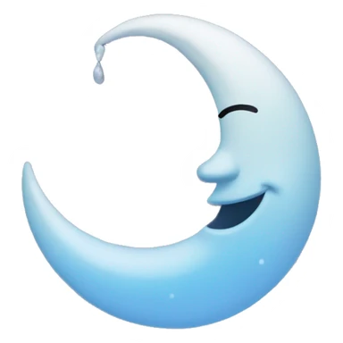 Frozen Crescent moon with smile  sticker