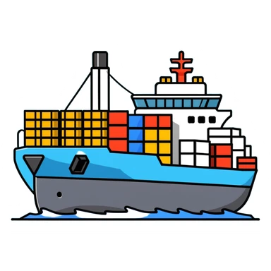 Cargo container ship in ocean sticker