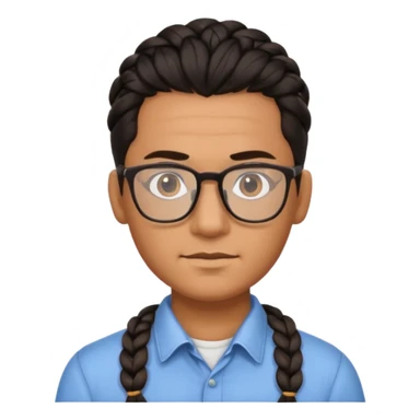 dark haired and braided man with glasses sticker