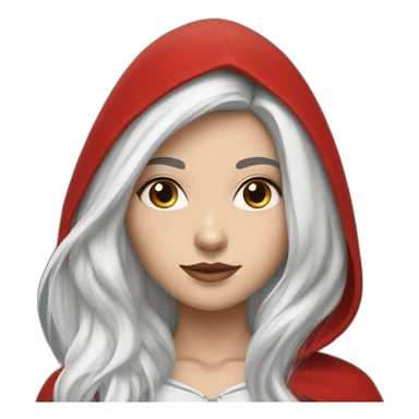 white-girl-long-straight-black-hair-with-white-streak-hair-and-red-ridding-hood sticker