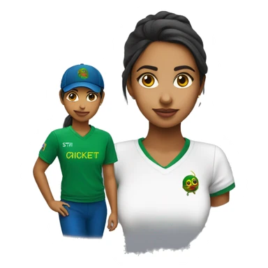 Girl woth sti lanka cricket tshirt sticker